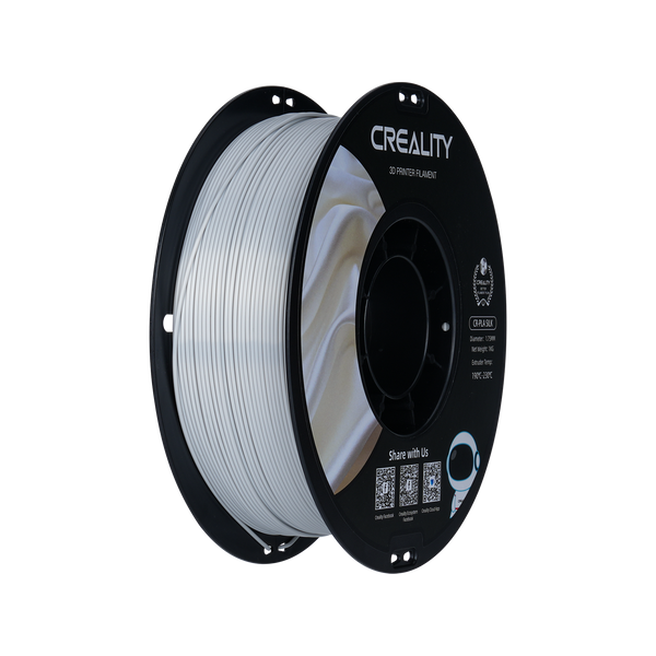 Creality CR Silk PLA 1.75mm 1kg Carretel Preto Caixa Preta e Branca